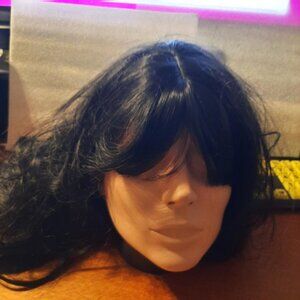 NEW ! Women 24 Inch Long Hair Curly Wig Black